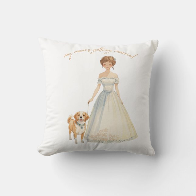 Almofada Design Minha Mãe Vai Casar | Cão de Casamento  (Frente)