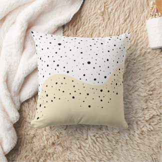 Almofada Design mínimo bege com pontos