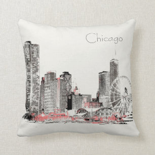 Almofada Design moderno da skyline de Chicago