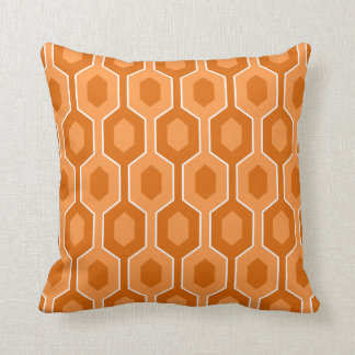 Almofada Design moderno, laranja e branco do hexágono