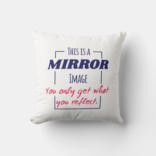 Almofada Design Motivacional de Mentalidade de Reflexo no E (Frente)