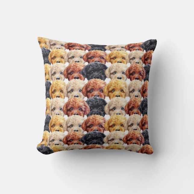 Almofada Design original, impressão da pintura da caniche (Frente)