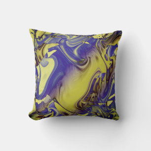 Almofada Design Ornamentado de carvão vegetal amarelo roxo