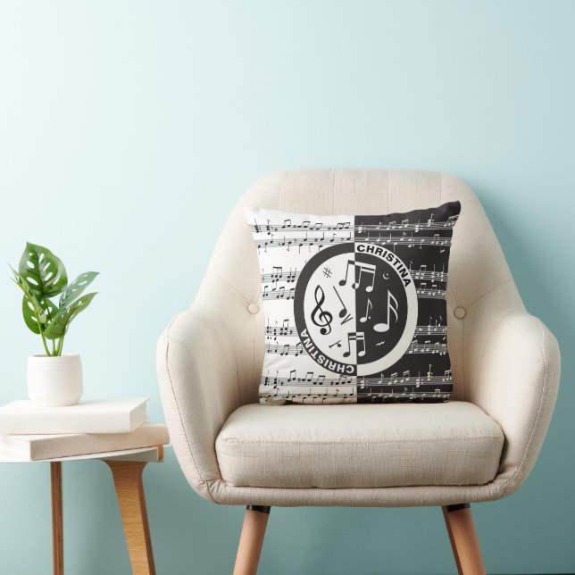 Almofada Design personalizado de pontuação musical (Cadeira)