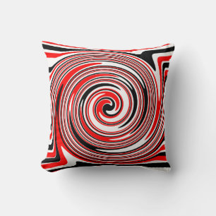 Almofada design psíquico branco vermelho e preto
