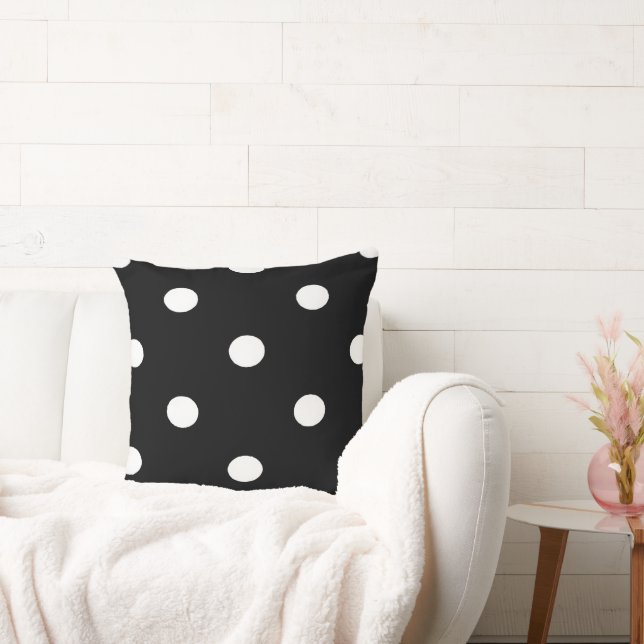 Almofada Design Retro de Bolinhas – Estética Vintage (Sofá)