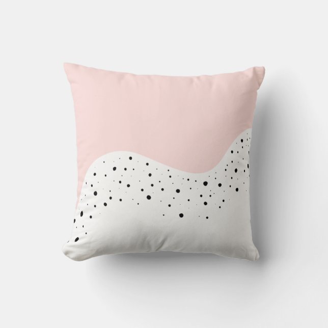 Almofada Design rosa mínimo com pontos (Frente)