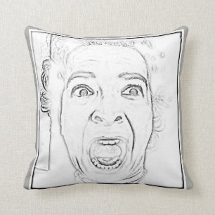 Almofada Design Scared divertido da cara da mulher