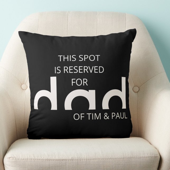 Almofada Design Simples Moderno com Nomes de Crianças (dad throw pillow)