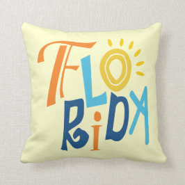 Almofada Design tipográfico do divertimento de Florida
