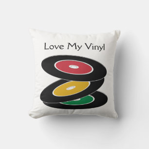 Almofada Design Travesseiro decorativo Vintage Vinyl Record
