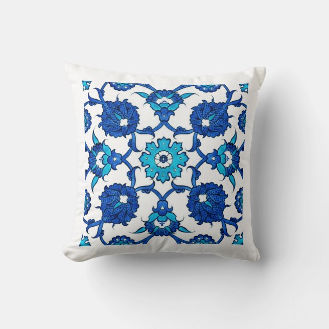 Almofada Design turca de etnia azul (Frente)