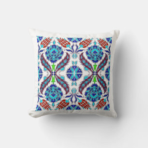 Almofada Design Turco em Cor Azul com Tulipas