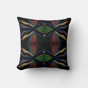Almofada Design verde-preto azul-borrifado, brilhante