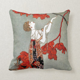 Almofada Design vermelho da senhora art deco