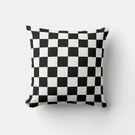Almofada Design Xadrez Preto e Branco
