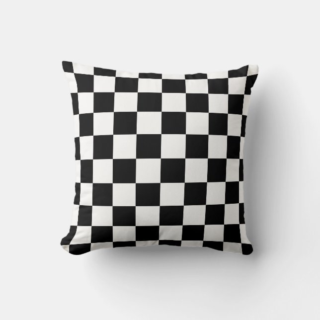 Almofada Design Xadrez Preto e Branco (Frente)