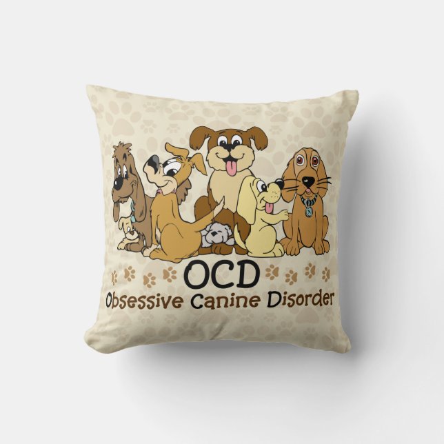 Almofada Desordem canina obsessiva de OCD (Frente)