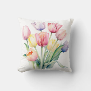 Almofada Despertar primavera - Tulipas de Aquarela