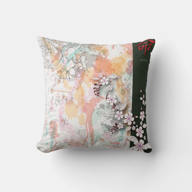 Almofada destino oriental floral splash vetor (Frente)
