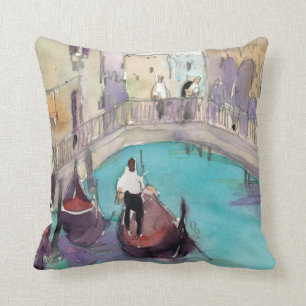 Almofada Destinos Watercolor Venice Gondola Ride