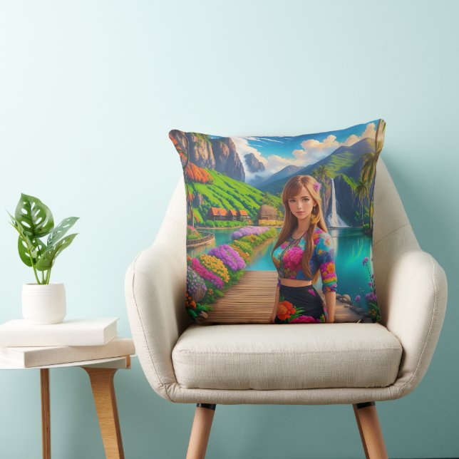 Almofada Desvendar as Maravilhas Naturais de Bali - (Cadeira)