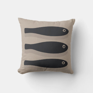 Almofada Desvio Em Taupe E Indigo Preto Com Silêncio
