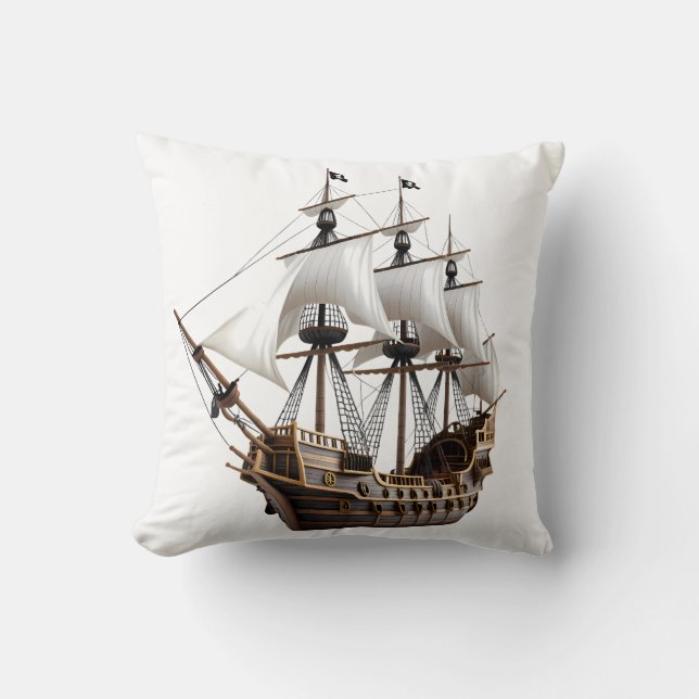 Almofada Detailed 3D Rendering of a Pirate Ship (Frente)