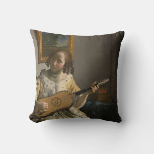 Almofada Detalhe da pintura Vermeer na safra