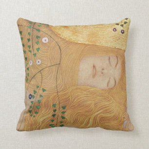 Almofada Detalhe de Gustavo Klimt de serpentes da água
