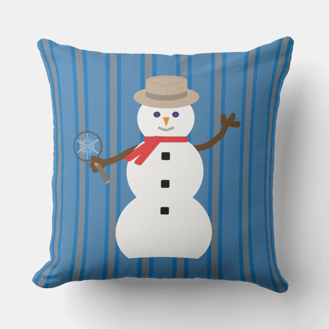 Almofada Detetive Snowman, divertido e Rico (Frente)