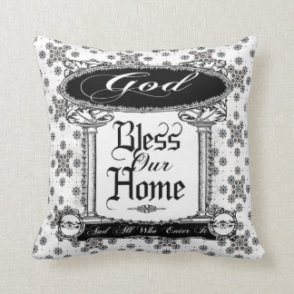 Almofada deus abençoe do vintage nosso coxim home do