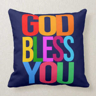 Almofada DEUS ABENÇOE, FÉ, ESPERANÇA, AMOR, colorido positi