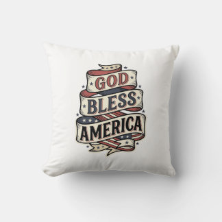 Almofada Deus Abençoe o América Design Vetorial Patriótico