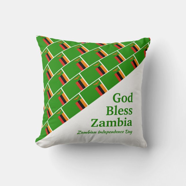 Almofada DEUS ABENÇOE ZÂMBIA Escrito Personalizado (Frente)