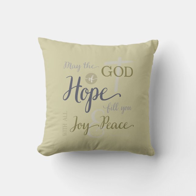 Almofada Deus da Esperança Preencha-o com alegria e paz (Frente)