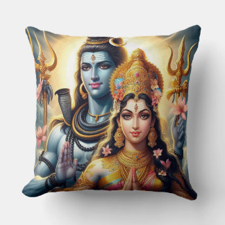 Almofada Deus Hindu e Deusa Shiva e Travesseiro Parvati