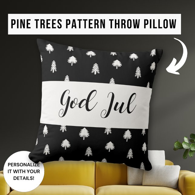 Almofada Deus Jul Felry Natal - Presente de padrão escandin (Criador carregado)