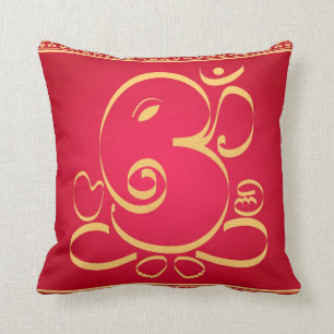 Almofada Deus OM Ganesha no vermelho
