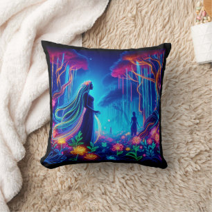 Almofada Deusa Neon Forest Of Light Fantasy conto de fadas
