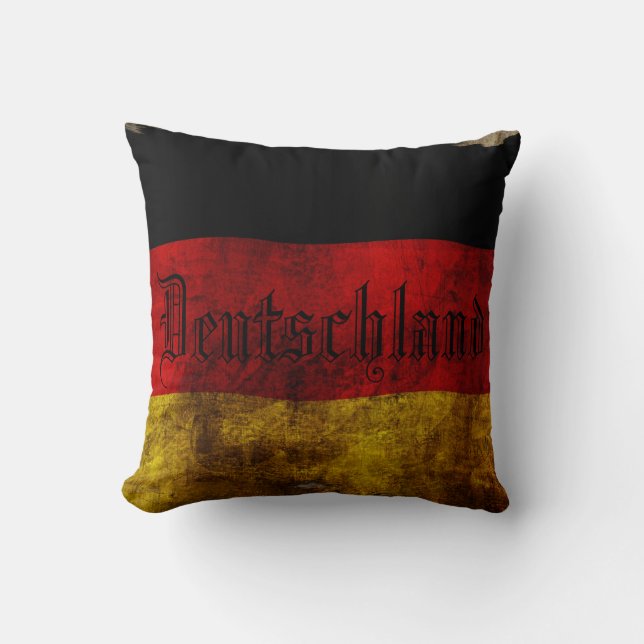 Almofada Deutsch Flagge - Vintage... (Frente)