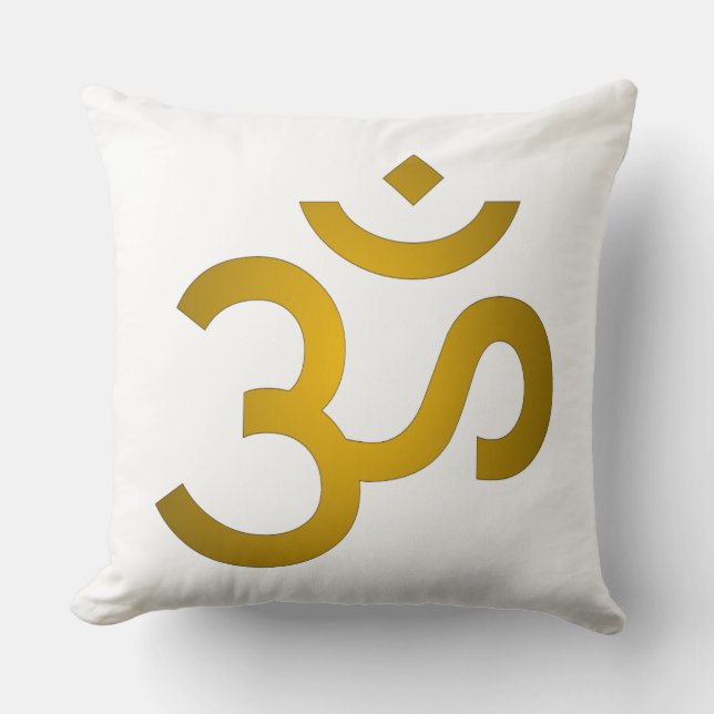 Almofada Devanagari om - Branco (Frente)