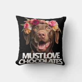 Almofada Deve amar Chocolates marrom labs labrador