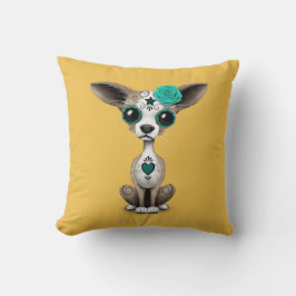 Almofada Dia azul do filhote de cachorro inoperante da