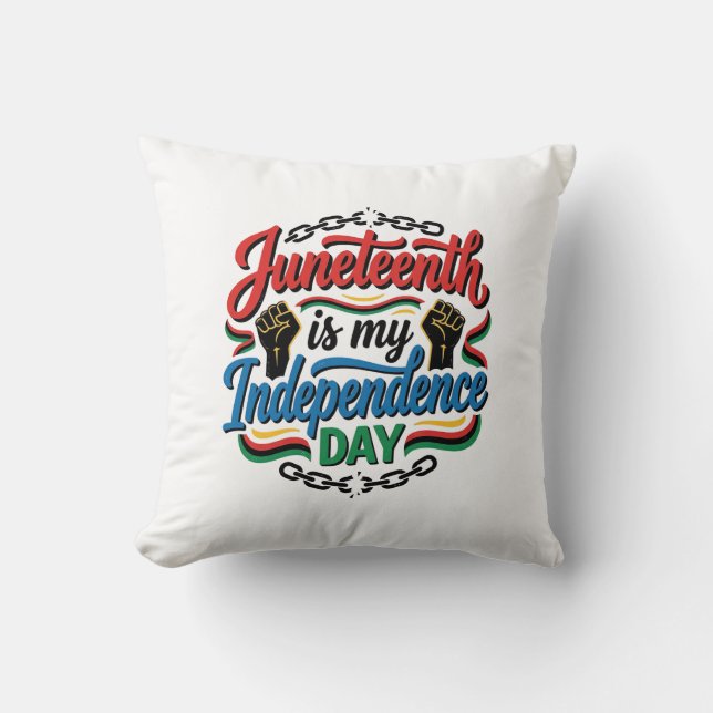 Almofada Dia da Independência Juneteenth Design de Camisa V (Frente)