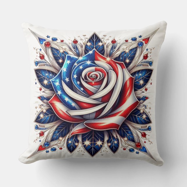 Almofada Dia da Independência Rosa Patriótica (Frente)