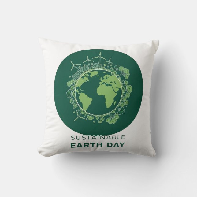 Almofada Dia da Terra Sustentável (Frente)