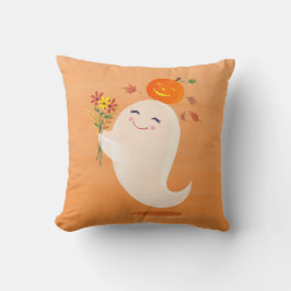 Almofada Dia das Bruxas Fantasma e Flores Fofos