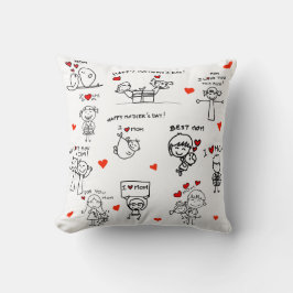 Almofada Dia das Mães de Arte com Figura de Pau