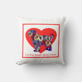 Almofada Dia das Mães do Coração Vermelho do Terrier Tibeta